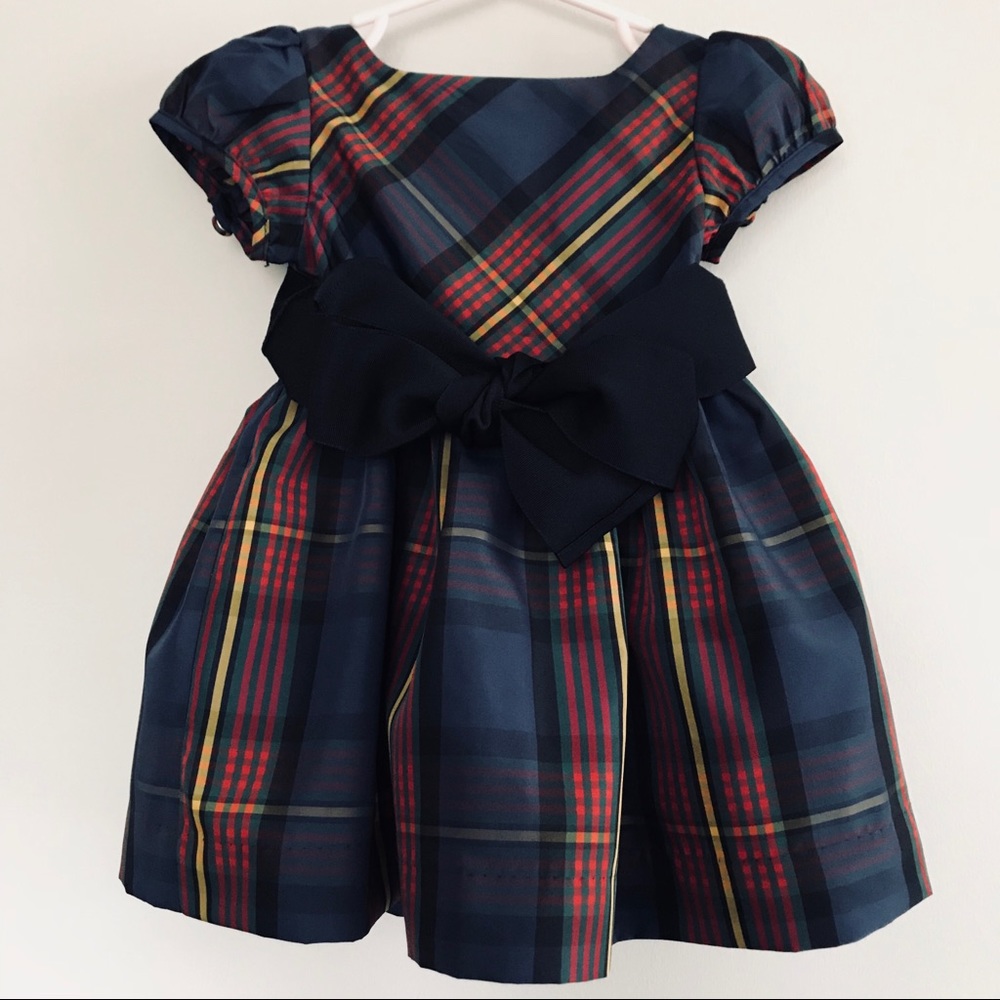 RALPH LAUREN TARTAN TAFFETA DRESS ❄️ SZ 6MOS